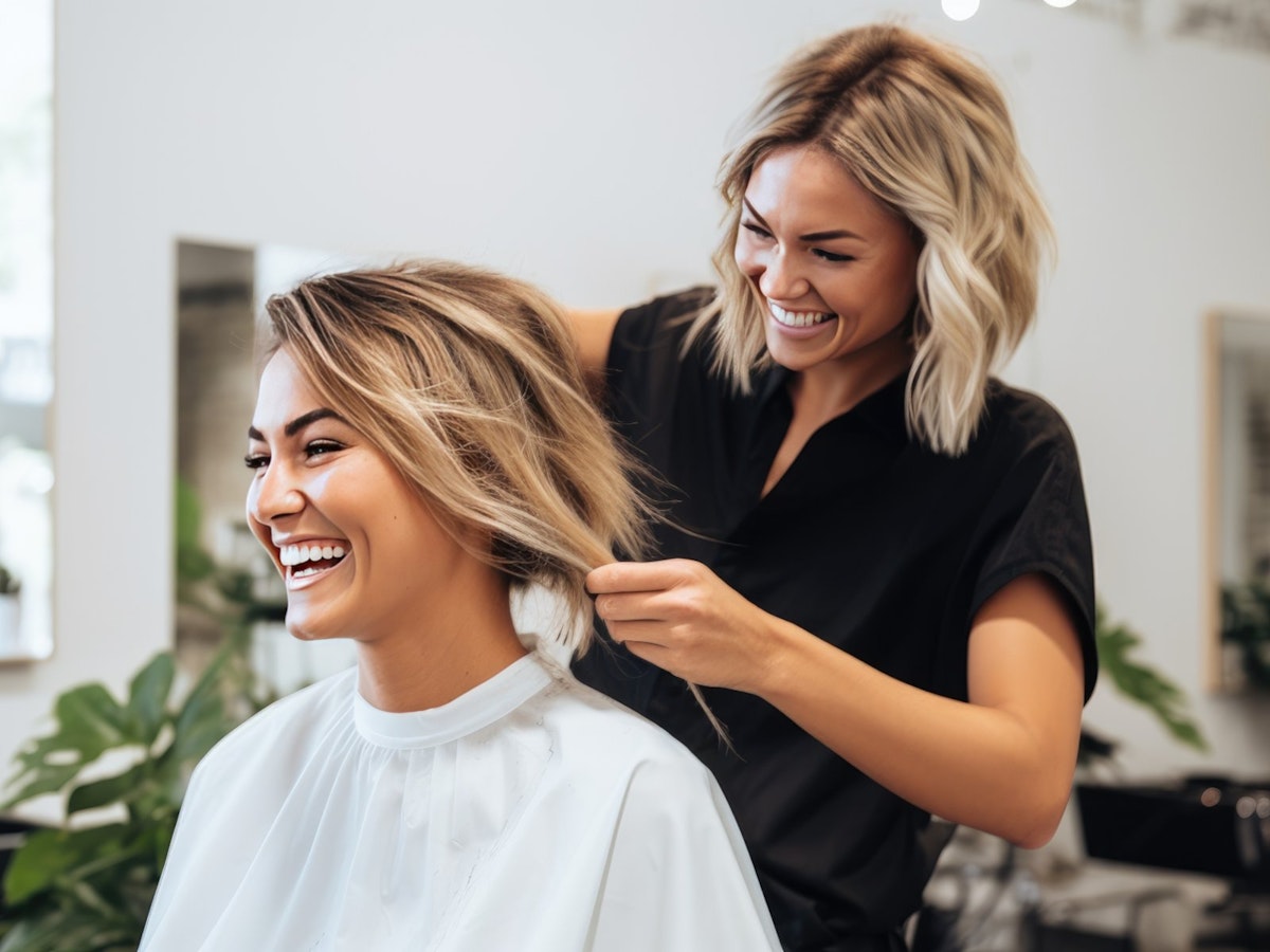Hairdresser in Edinburgh styling ladies hair